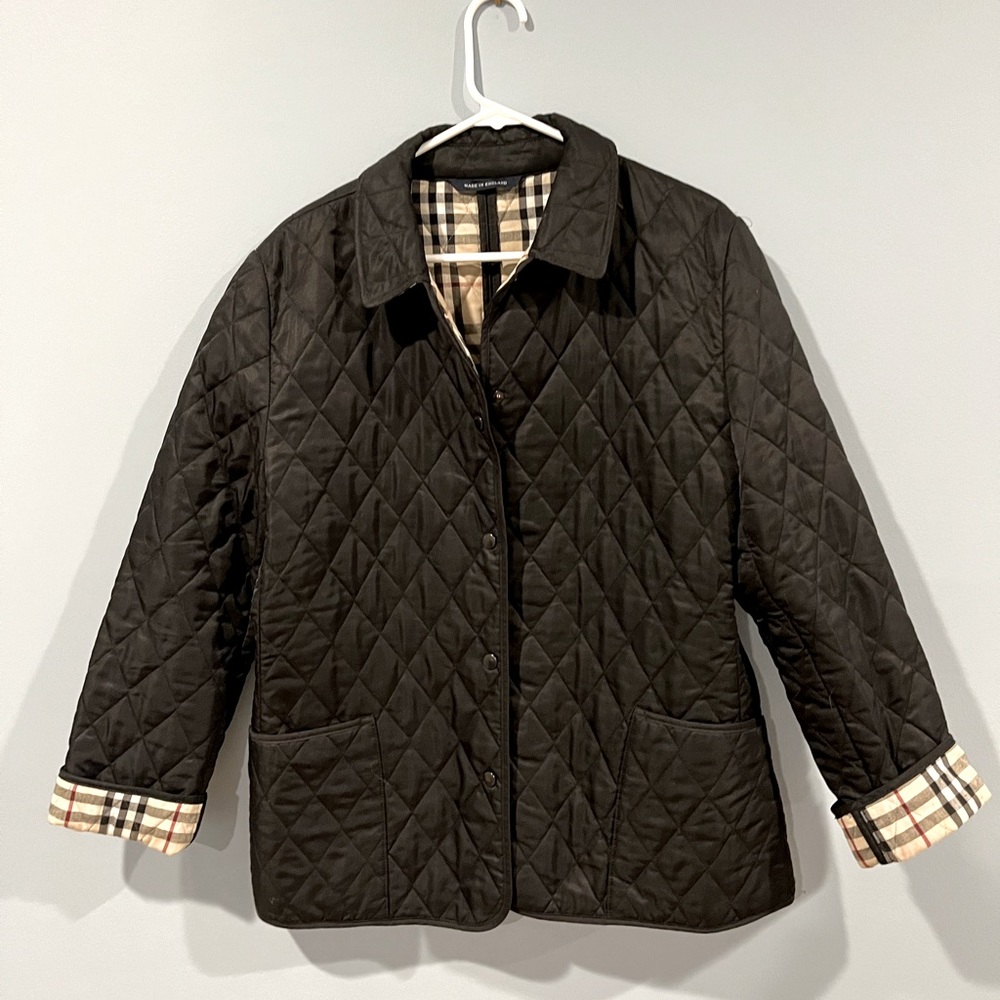 Burberry quilted black farm jacket L